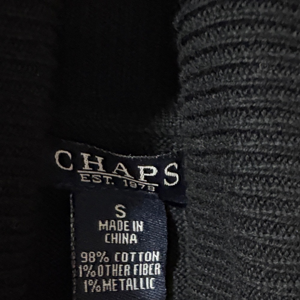 Chaps Black Ribbed Knit Top - Picture 2 of 3